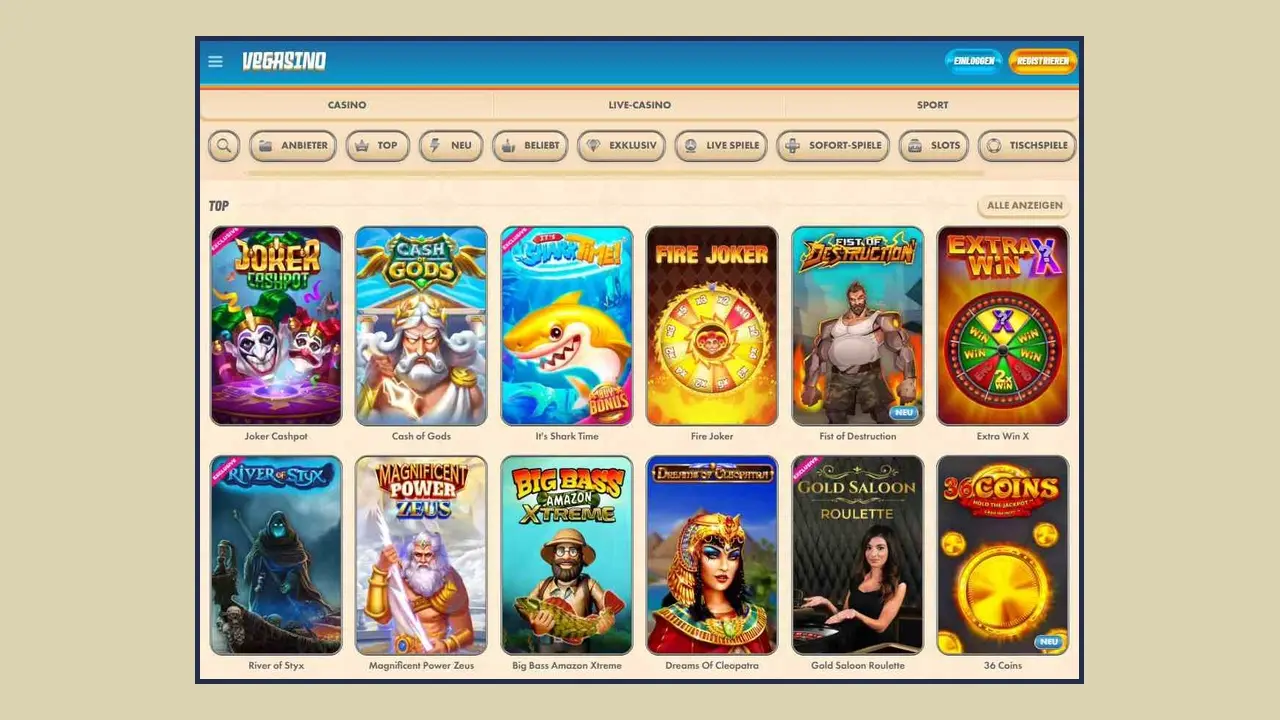 Utilizzo del sito web Vegasino dal tuo telefono